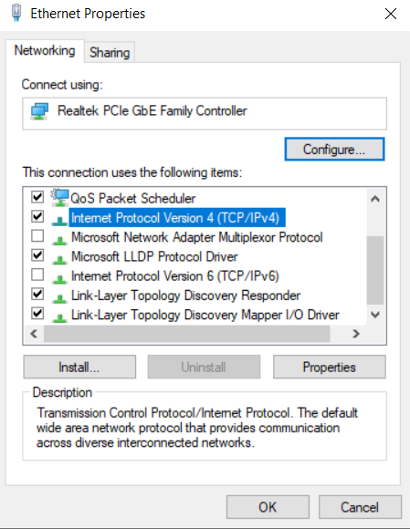 Ethernet IPV4